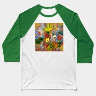 Tropical Abstract Baseball T-Shirt